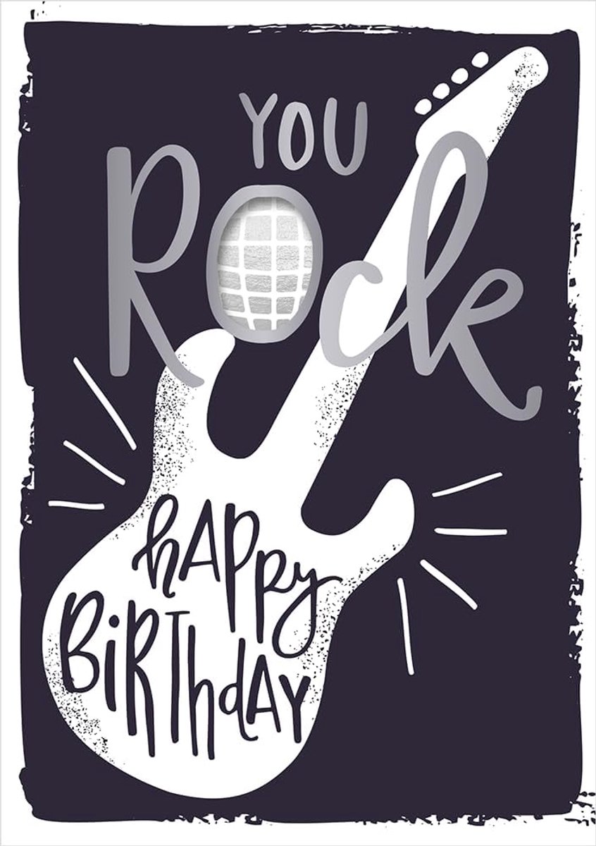 SnelShoppen - Verjaardagskaart met Muziek en Lichten, Geluid Kaart met We Will Rock You, Grote Formaat, Gefeliciteerd, Cadeau voor Feest, Kinderfeest,