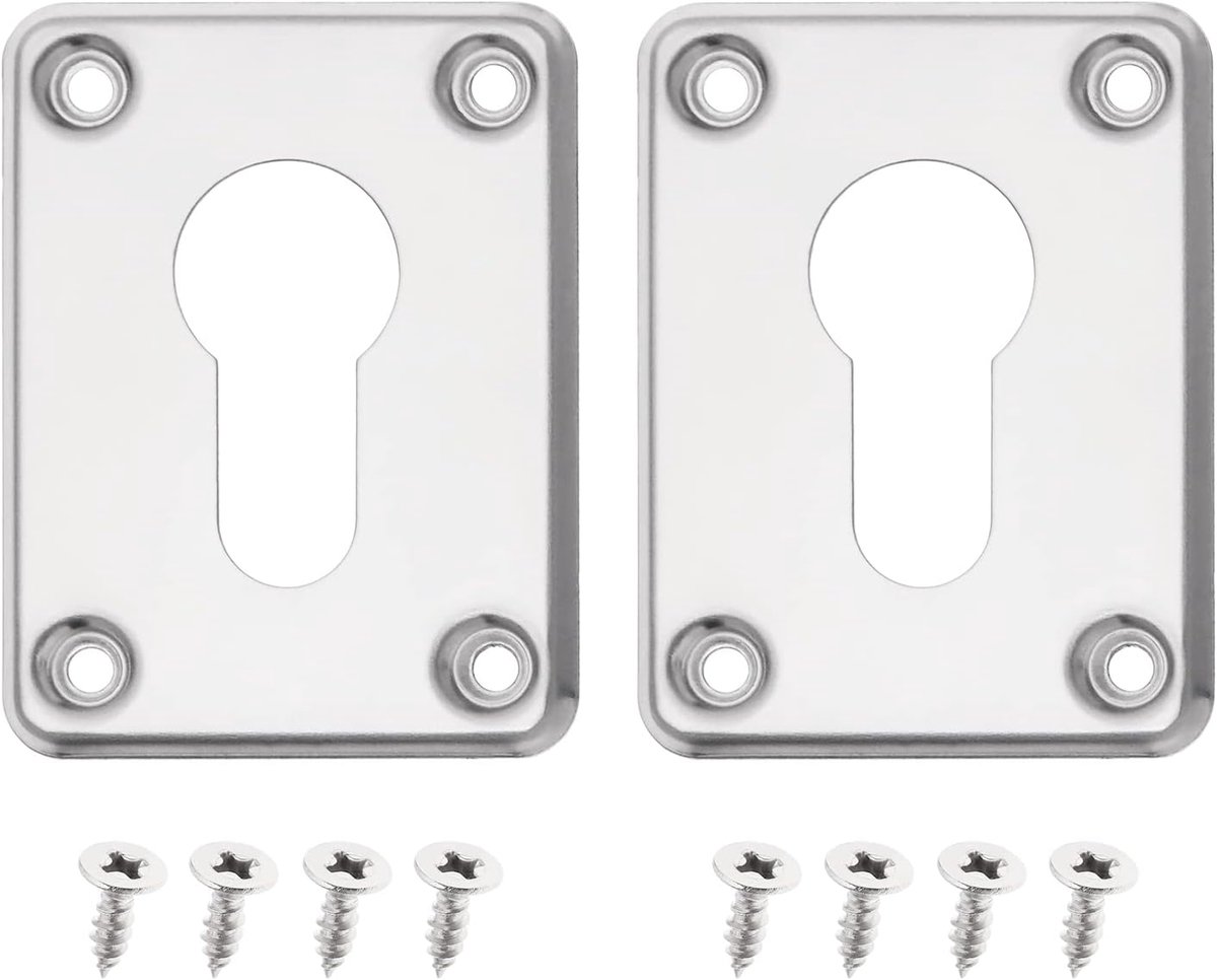 Keyhole cover 60 x 46 mm - RVS vierkant - Sterke roestbestendigheid - Modern design voor deuren - ShopVlot