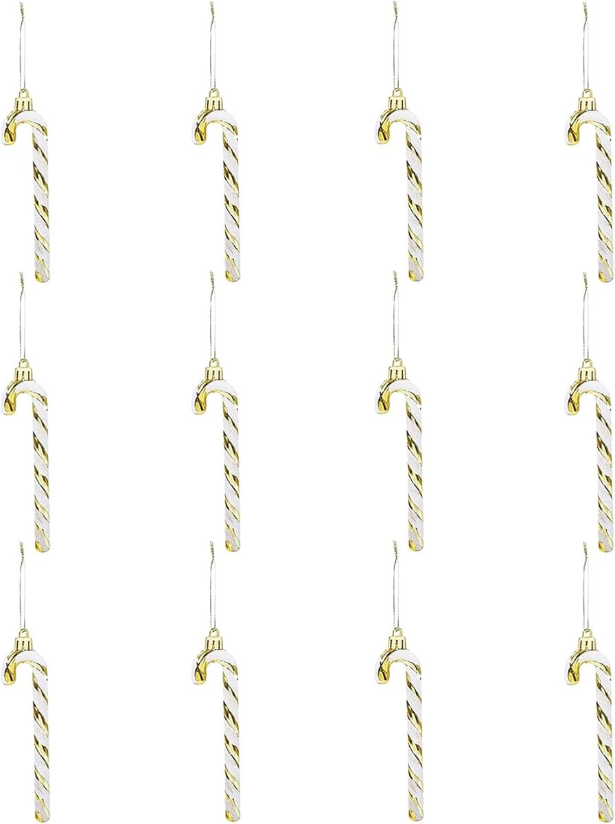 Kerstboom versieringen suikerstokken - 12 stuks - multi-kleurige varianten - voor een feestelijke sfeer - ShopVlot