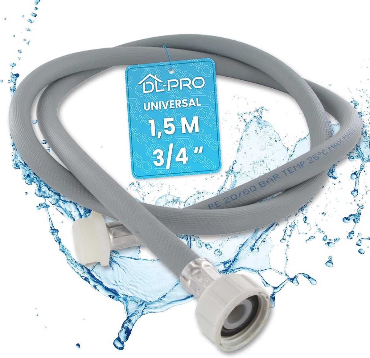 Inlaat slang verlenging 1.5 m - Universeel - Robuust & Veilig - Voor wasmachine en vaatwasser - ShopVlot