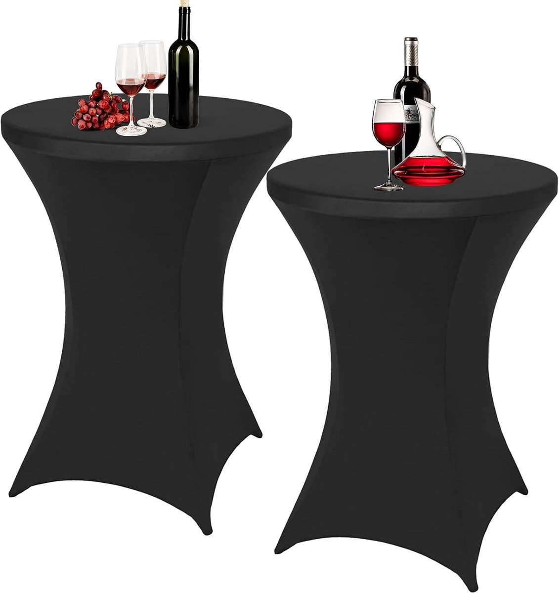 2 stuks stretch statafelhoezen voor statafels, 80 x 110 cm, hoezen voor bistrotafels, verjaardagsfeesten, bruiloftsbanketten en woonkamerdecoratie (zwart)