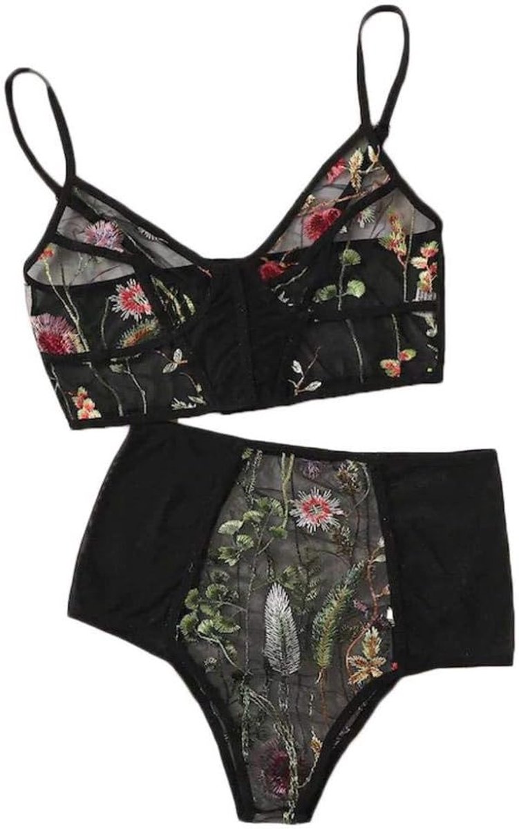 Lingerie voor Kanten Kimono Nachthemd Ondergoed Sexy Lingerie Nachtkleding Kant met String Nachtkleding JurkDames Kanten Lingerie Set Zwart Ondergoed S-2xl Sexy Lingerie-Black_XXL