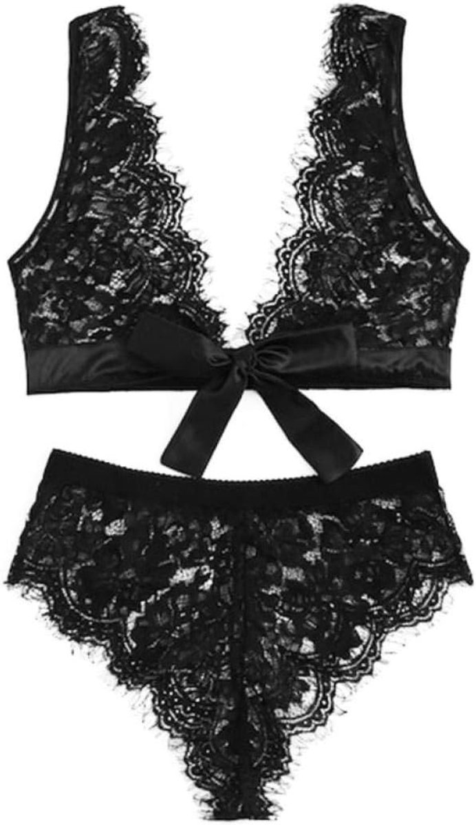 Kleding Vrouwelijke Erotische Lingerie Porno Diepe V Transparant Ondergoed Strik Kanten Beha Verleiding Sexy Porno Set