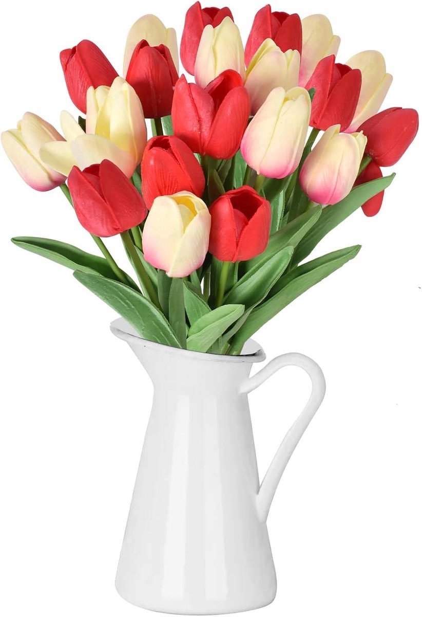 Kunsttulpen van latex, 20 stuks, Real Touch kunstlatex, tulpen, voor thuis, bruiloft, feest, kantoordecoratie, bloemstukken