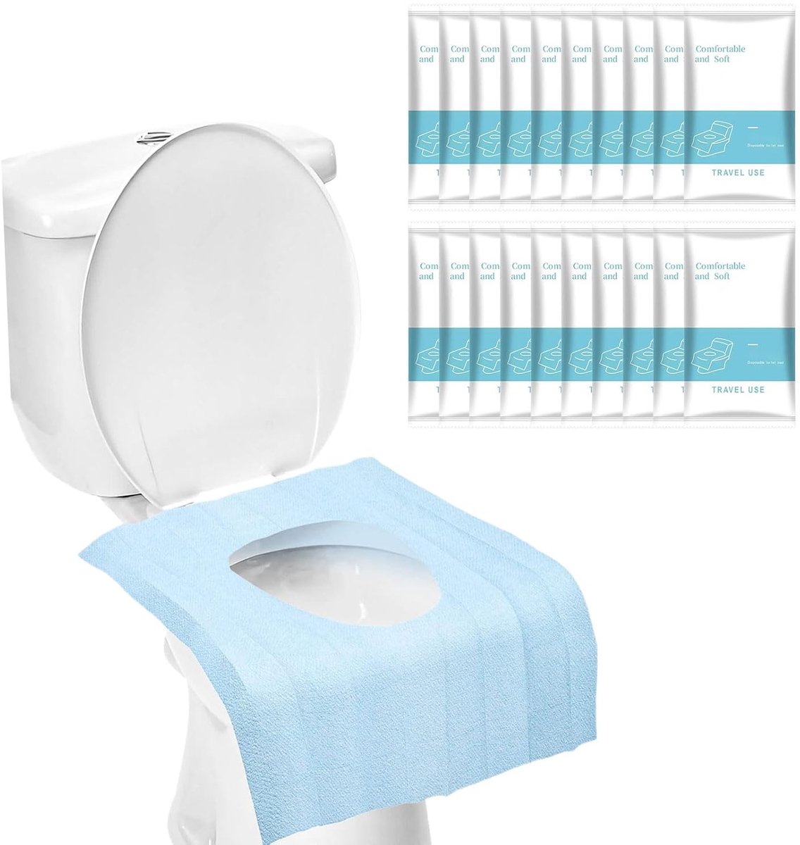 20 stuks toiletrolhouder 1-weg, toiletrol voor openbare toiletten bij uitgaan, kamperen of reizen, geschikt voor volwassenen en kinderen