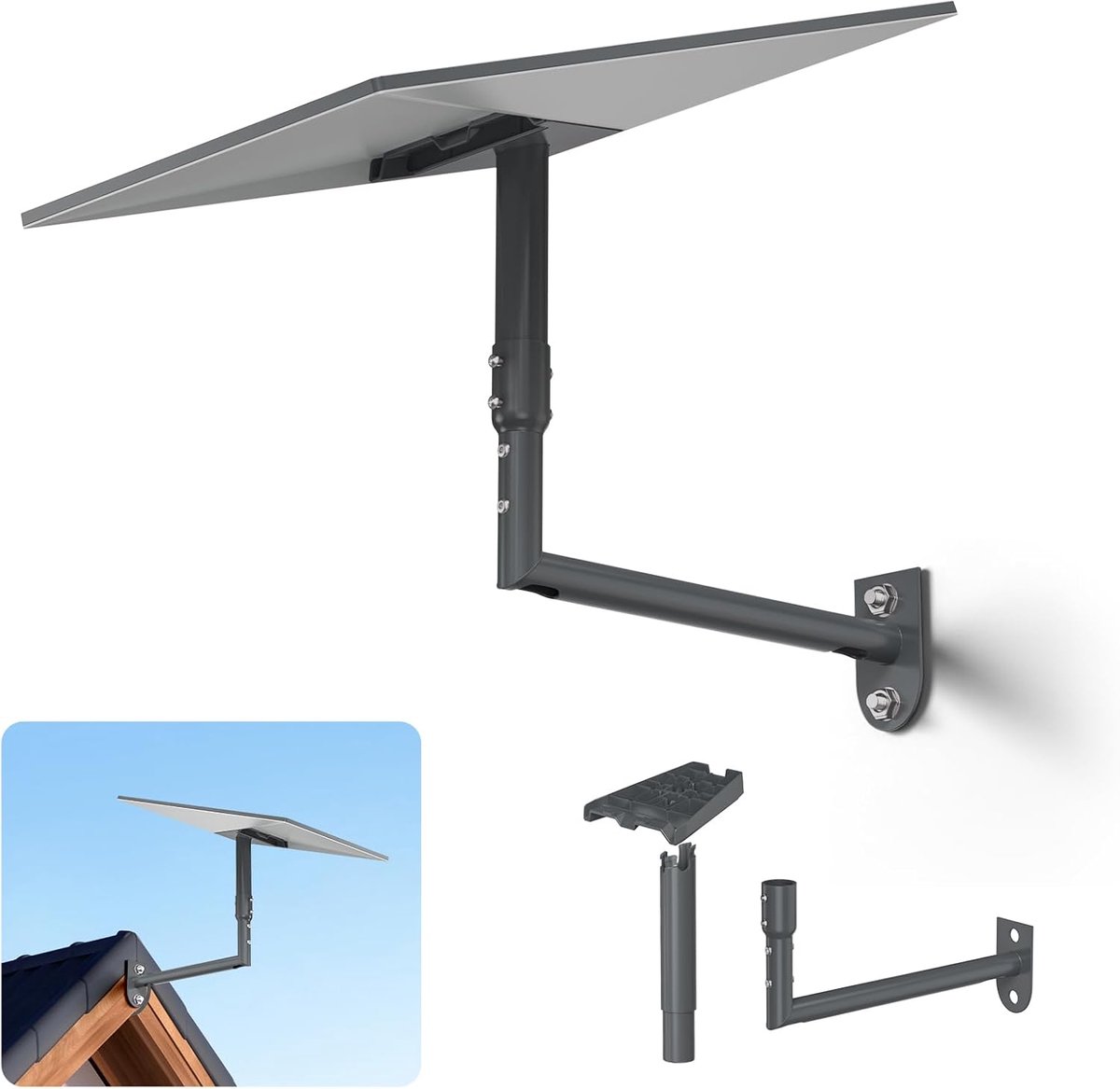 Gen 3 Mount, SURVADV 360° verstelbare Starlink muurbeugel Gen 3, verticale hoek V3 Starlink Pole Mount Kit met Gen3 Pijp Adapter Compatibel met Starlink Standard Dishy & Starlink Mini