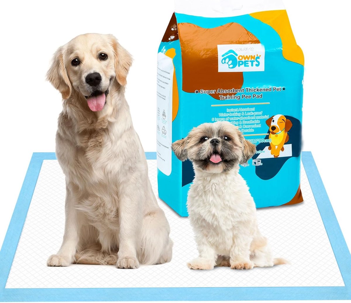 Ownpets Dog Training Pillow, Pack of 40, Super Absorbent Thickened Pet Training Pee Pad for Extra Large Dogs (Pack of - ShopVlot