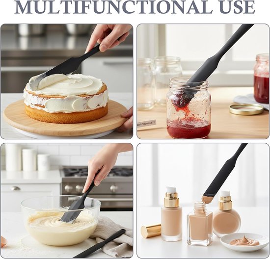 Spatel & bakspatel set, 2 grote + 3 kleine siliconen spatels om te koken, potten schrapen, broodschraper, taartdecoratie, multifunctionele keuken- en schoonheidshulpmiddelen met hangende — afbeelding 2