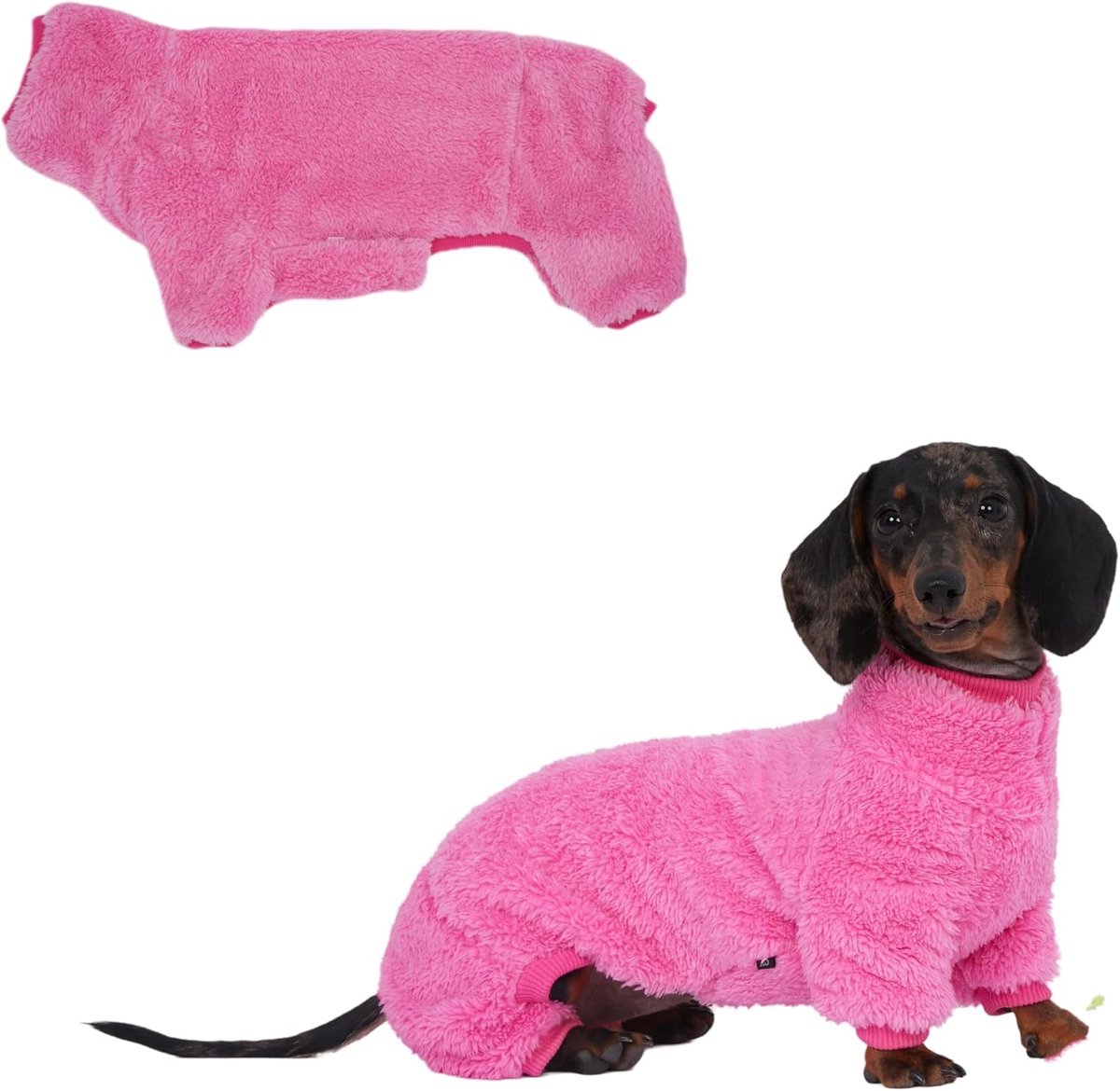 Hond Fleece Jumpsuit Coltrui Trui, Geschikt voor Teckels, Winter Zachte Gezellige Hond Pyjama Kleding