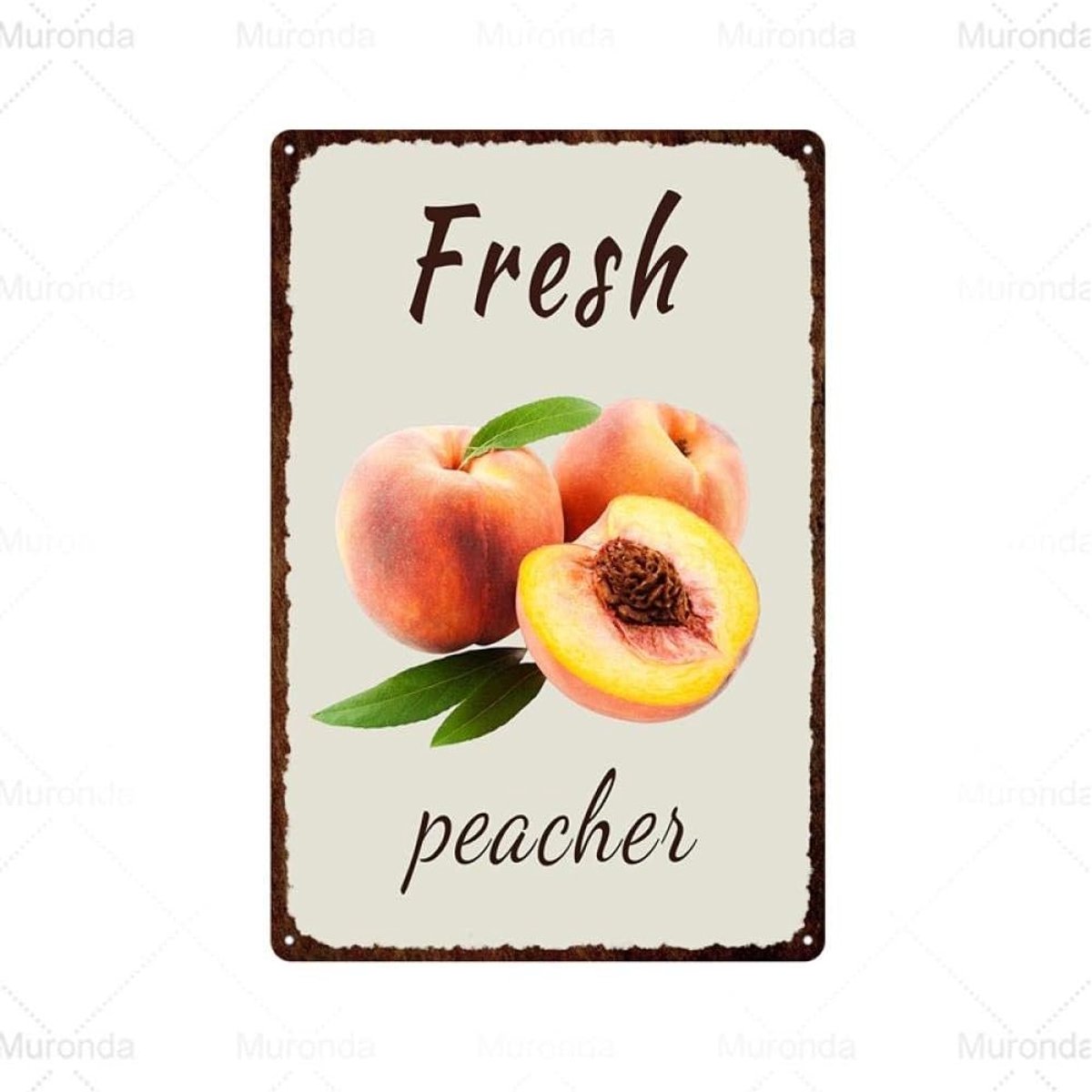 Bord Fruit ijzer schilderij muur poster Fruit winkel poster Tin bord metalen bord decoratieve plaquette muur decor Arm tuin keuken 20x30cm Navy Blue