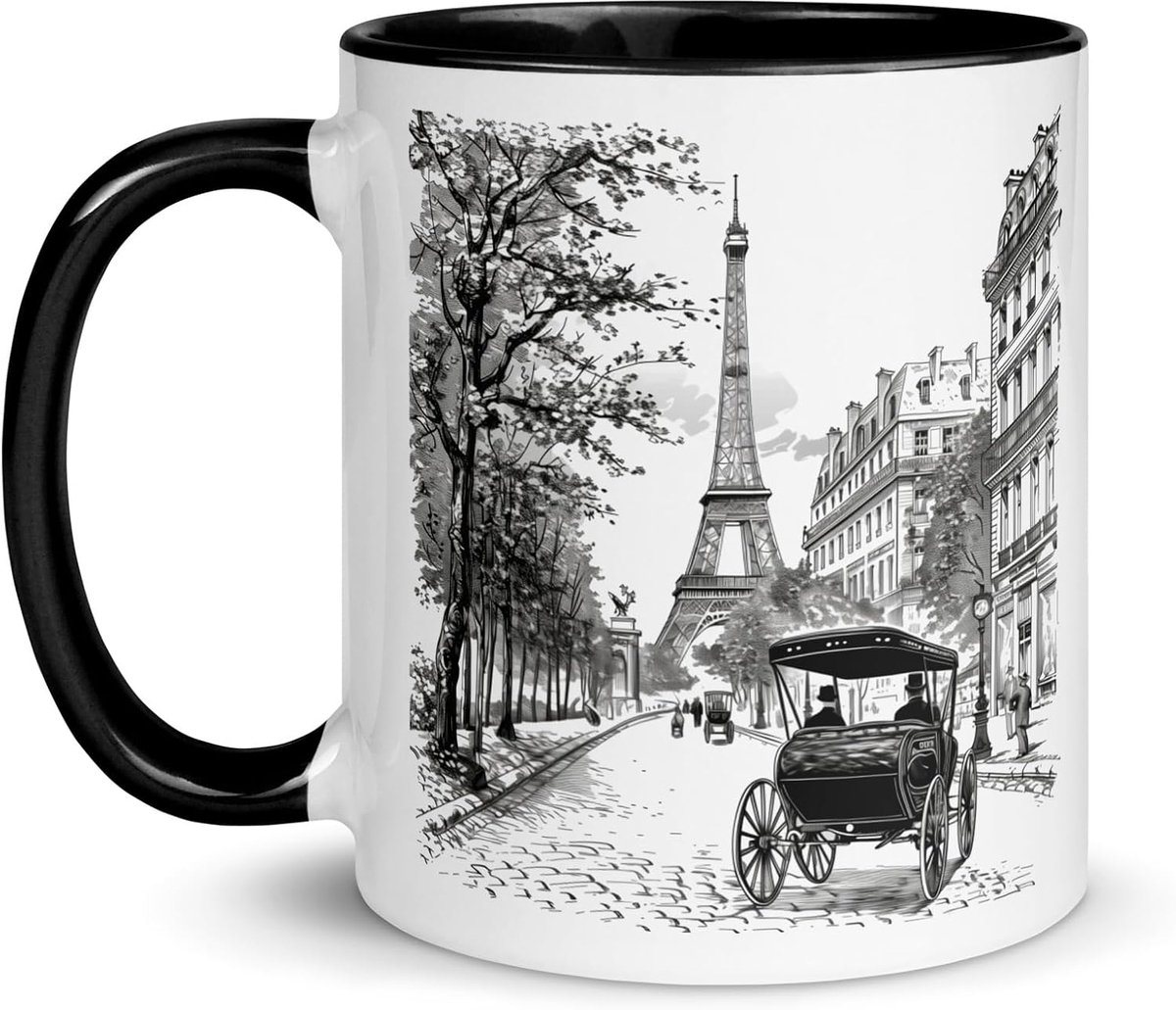 Parijs Eiffeltoren Frankrijk souvenir reizen mok monumenten tekening romantiek elegantie decoratie café stad licht thee cadeau kunst origineel Frankrijk romantisch (Parijs retro)