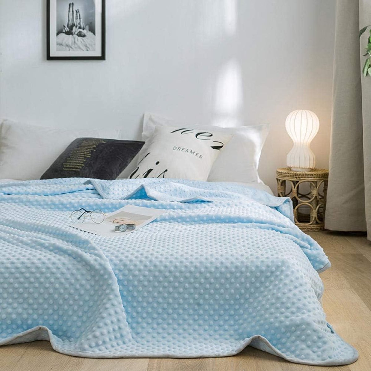 Graden van comfort gewogen deken queen size voor volwassenen - gelijkmatige gewichtsverdeling met premium glaskralen | Warme zware deken voor gebruik door één persoon -4_180x200cm