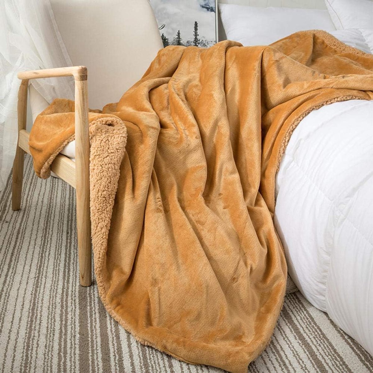 Graden van comfort gewogen deken queen size voor volwassenen - gelijkmatige gewichtsverdeling met premium glaskralen | Warme zware deken voor gebruik door één persoon -5_120 * 200 cm