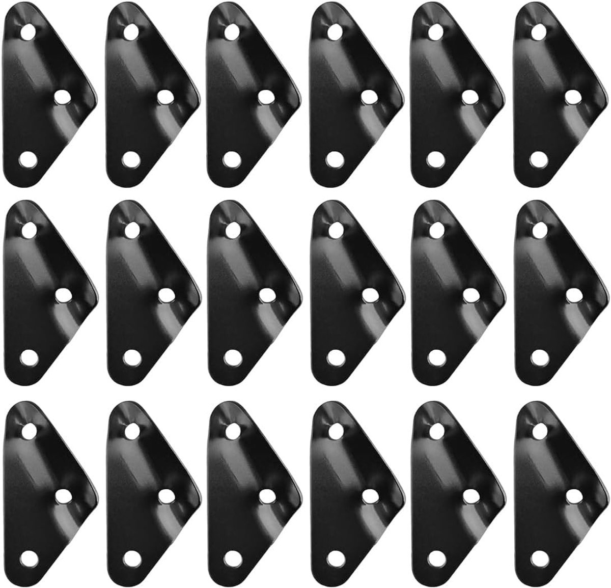 20 koordspanners, driehoekig, aluminiumlegering, gesp, windtouw, camping, 30 x 30 x 43 mm, gat 5 mm, zwart