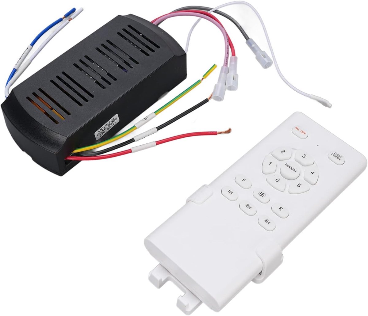 Afstandsbediening voor Plafondventilator Universele Afstandsbediening voor Plafondventilator - Bediening over Lange Afstand, Timingfunctie en Universele Compatibiliteit Plafondventilatorlamp