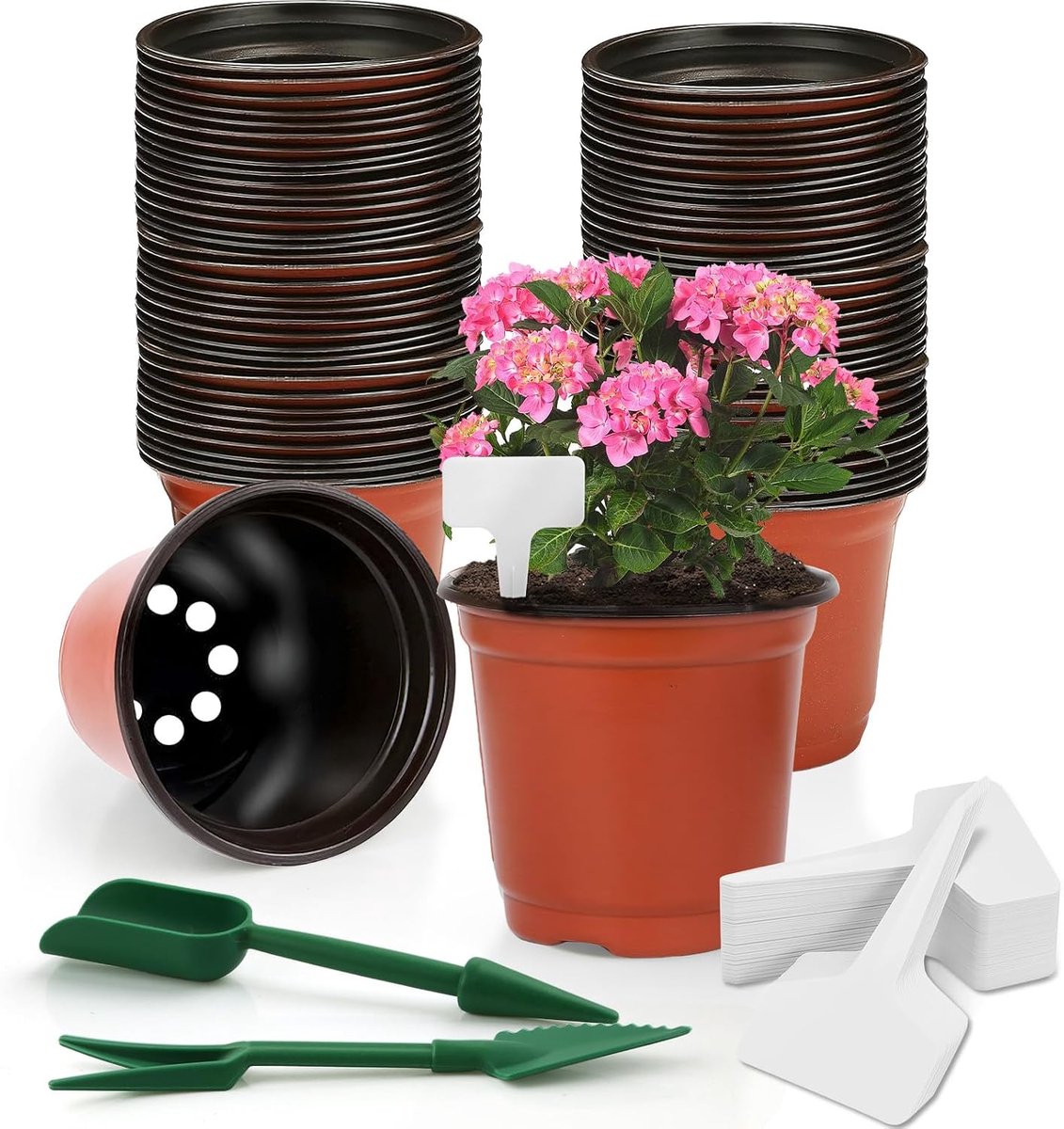 Bloempotten broeikas (rood)