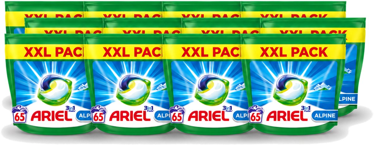 12 x Ariel – Pods 3in1 – Alpine – 1319 g – 65 wasbeurten - Voordeelverpakking - 12 stuks