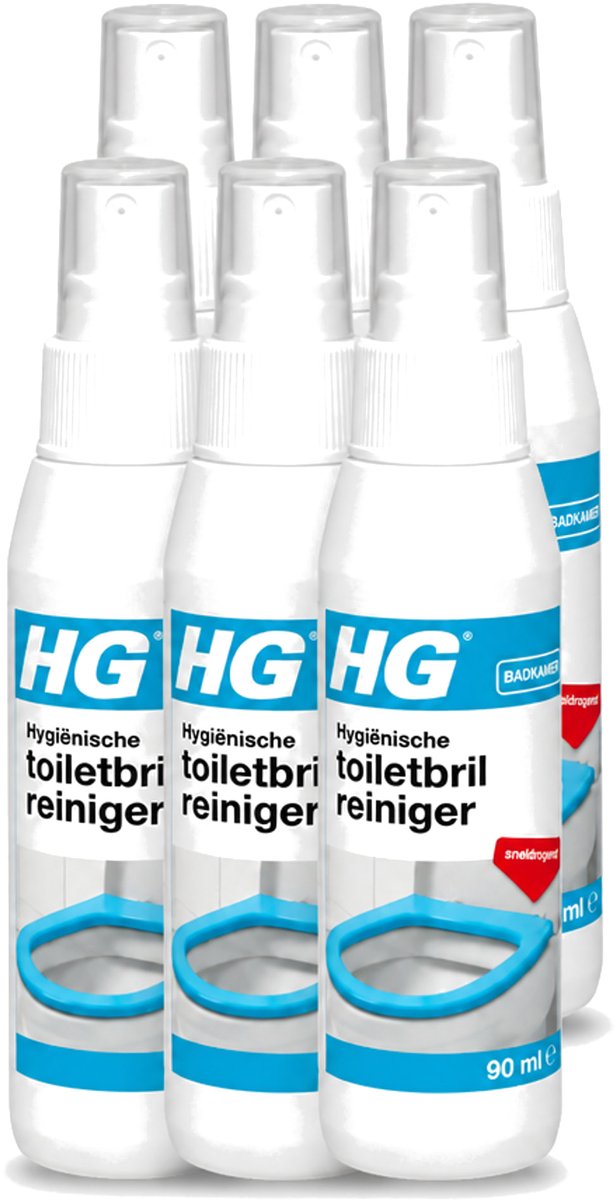 6 x HG - Badkamer - Hygiënische Toiletbrilreiniger - Sneldrogend - 90 ml - Voordeelverpakking - 6 stuks