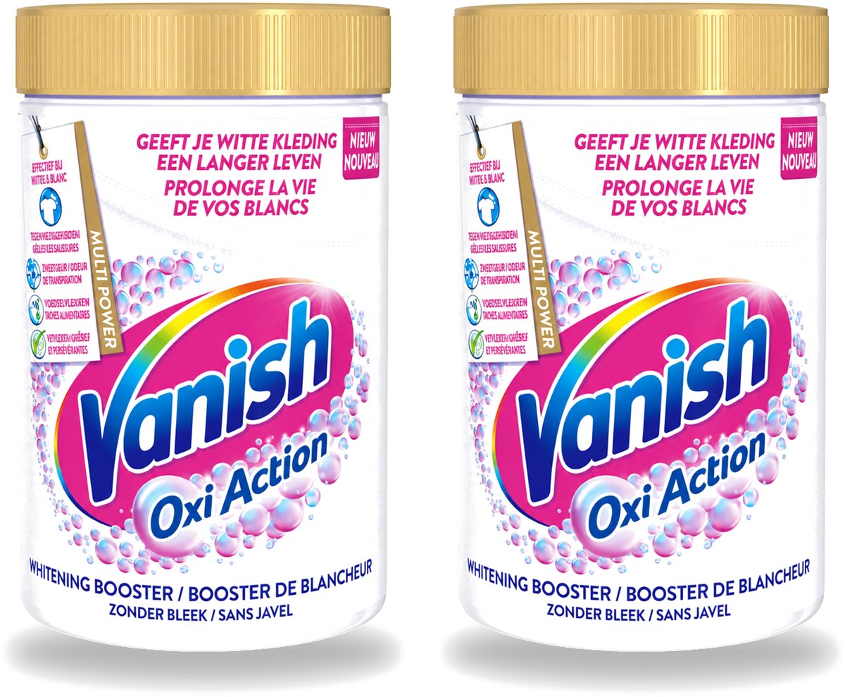 2 x Vanish Oxi Action - Vlekkenverwijderaar Poeder - Zonder Bleek - Witte Was - 710 Gram - Voordeelverpakking - 2 stuks