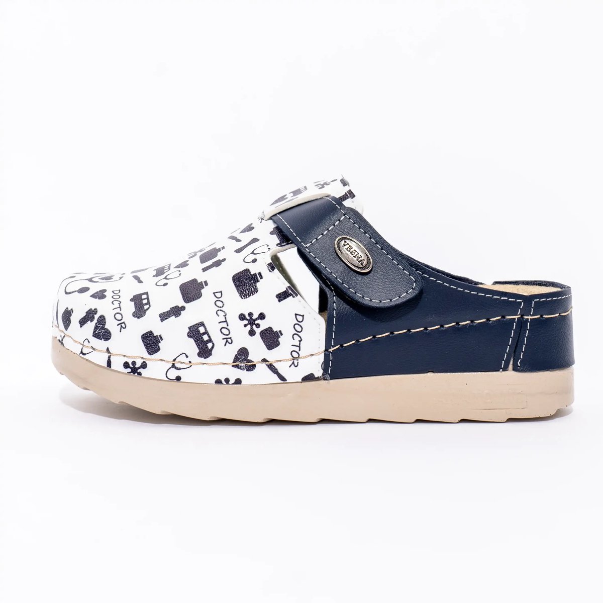 Medische klomp Unisex Print Doctor Blauw maat 42 - Clogee