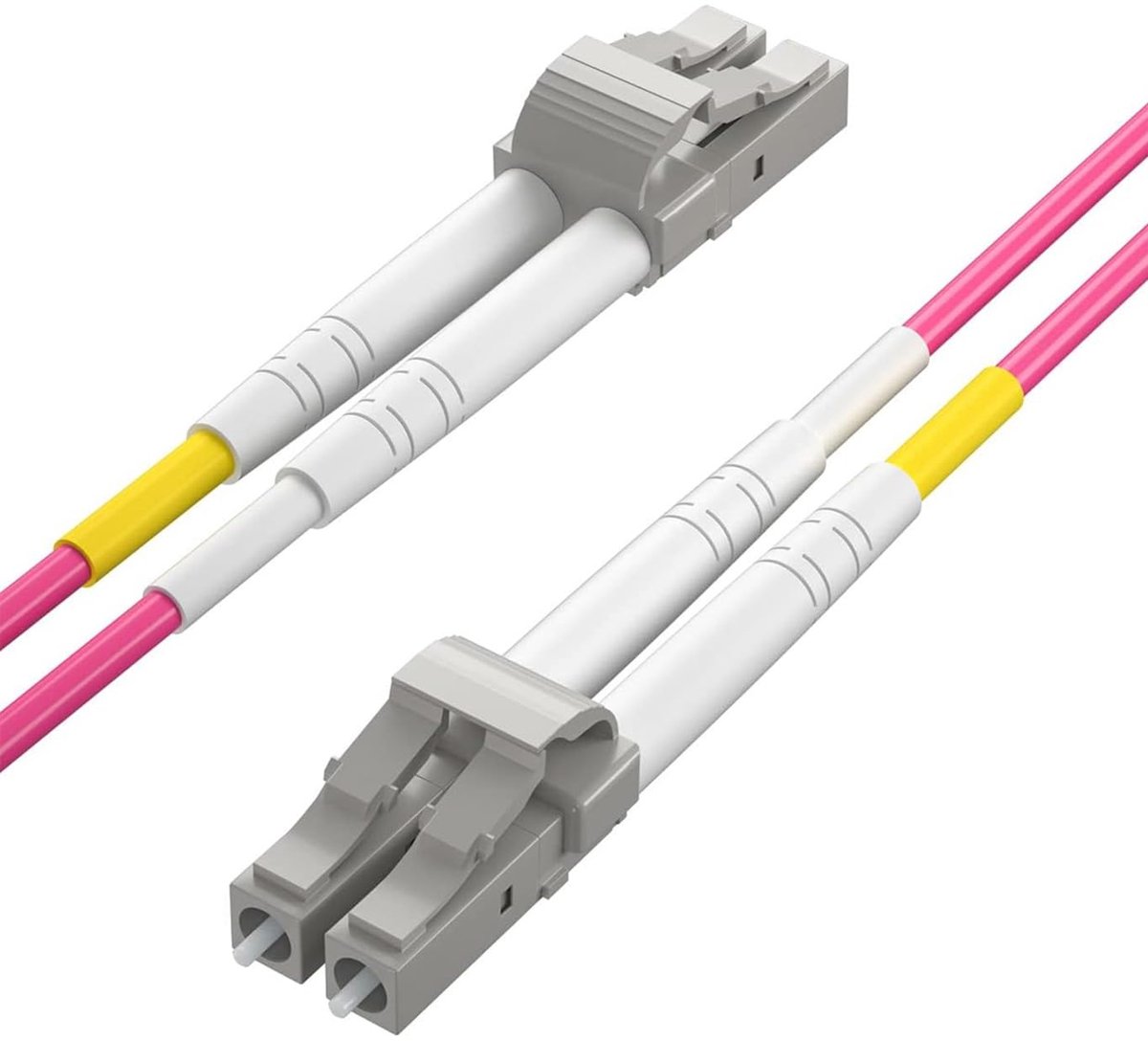 OM4 LC naar LC Duplex glasvezelkabel, patchkabel, MMF-brug, 10 meter