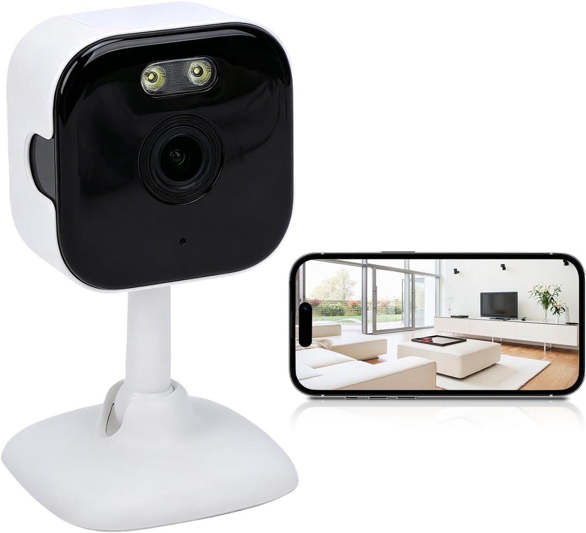 2K 3MP AI Huisdiercamera met Bewegingsdetectie 2-weg Audio 2.4G 5G Wi-Fi voor Babyfoon Home Security, Ondersteuning APP View (EU-stekker)