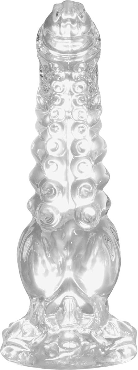24 cm grote dildo, fantasie-dildo met knopen, transparant met zuignap, seksspeeltje voor vrouwen, mannen en koppels
