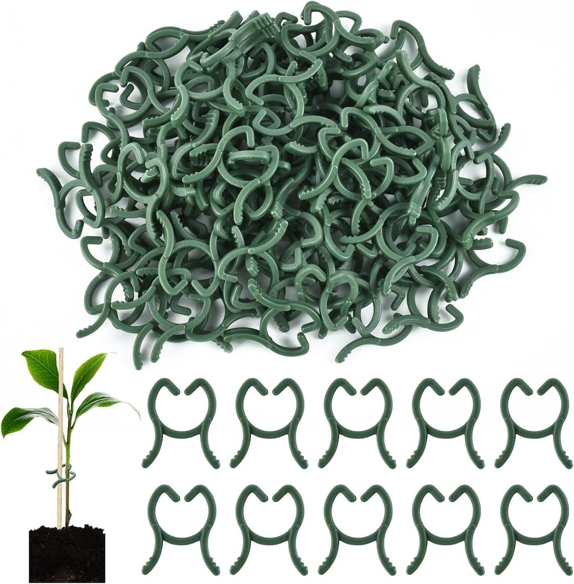Plantclips 100 stuks - 2,5 x 2 cm - robuust PP plastic - eenvoudig te gebruiken - ShopVlot