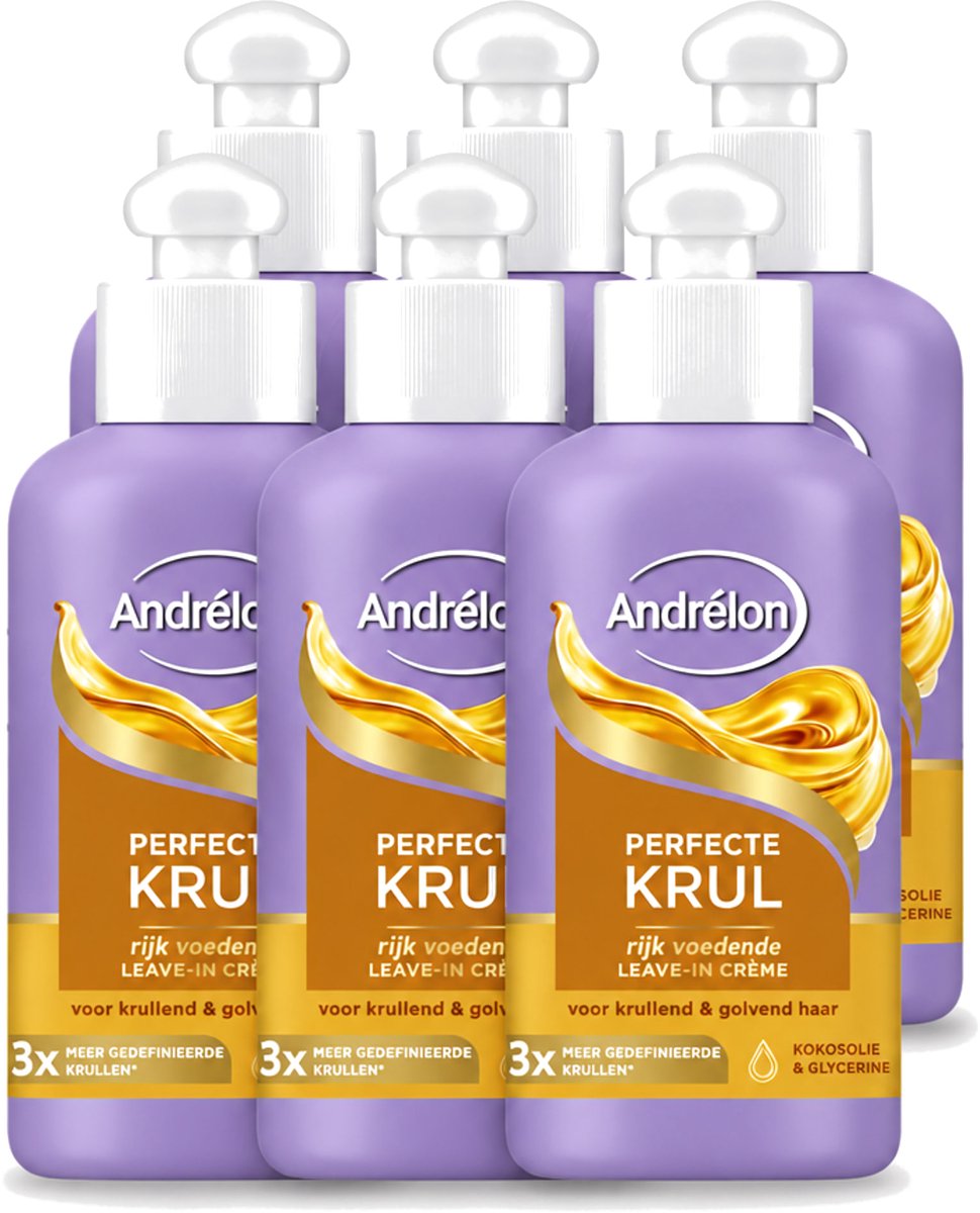 6 x Andrélon – Leave-In Crème – Perfecte Krul – 200 ml - Voordeelverpakking - 6 stuks