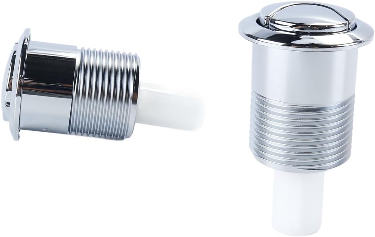 Toiletspoelknop vervangend - 45 mm dual flush - ronde chrome afwerking - waterbesparing - ShopVlot