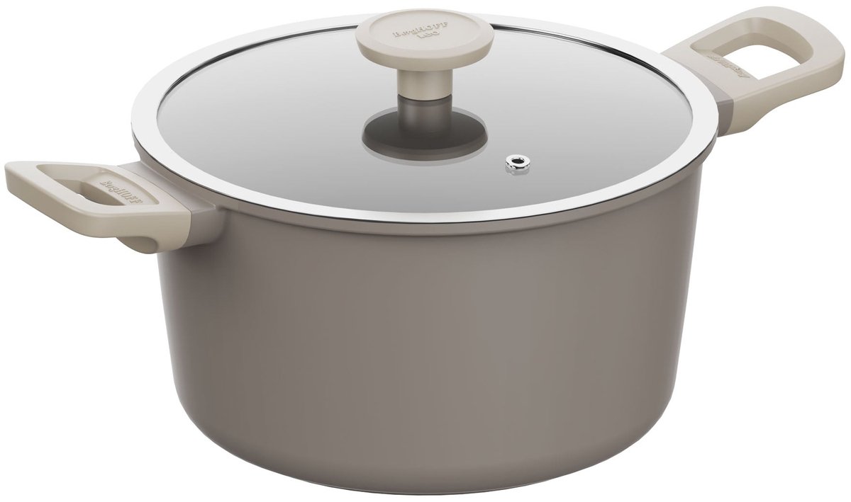 LEO Kookpot met deksel antikleef Dune - Ø 24cm - Beige - PFAS-vrij
