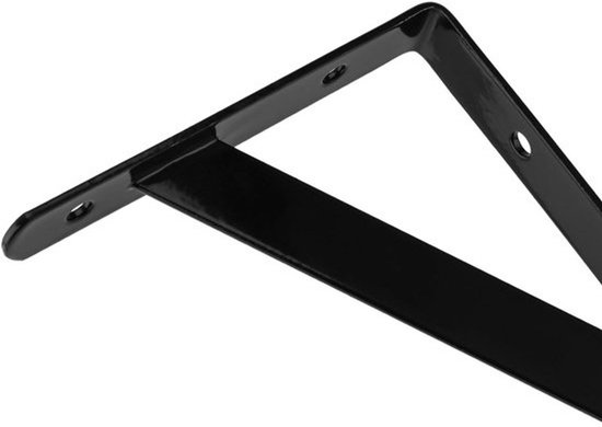 12 stevige wandbeugels - Zwarte 90°-hoekbeugels met schroeven - voor planken, drijvende tafels en plankondersteuning, 30 cm — afbeelding 2
