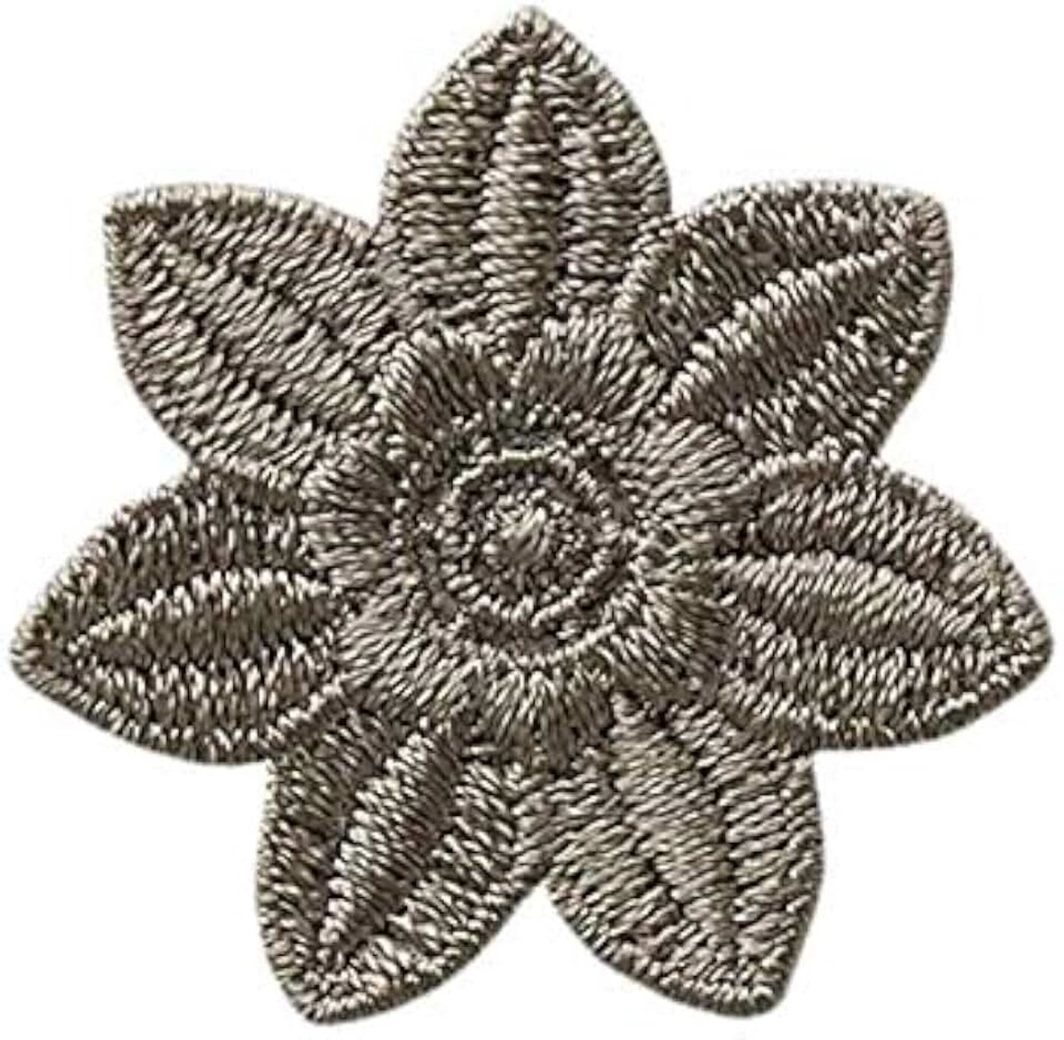Strijkplaatje patch applicatie om op te strijken bloem grijs 3,5 cm 04128