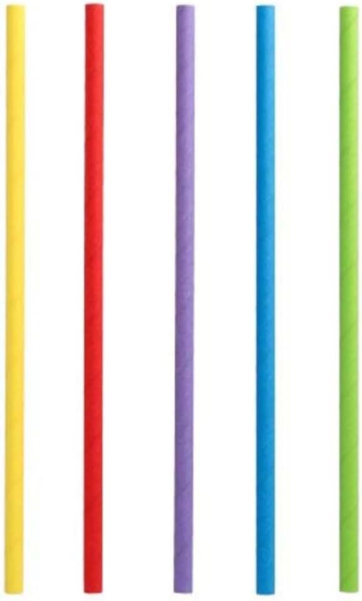 6750 Shake-rietjes van papier 'pure' Ø 8 mm · 25 cm kleurrijke rietjes rietjes rietjes op kleur gesorteerd