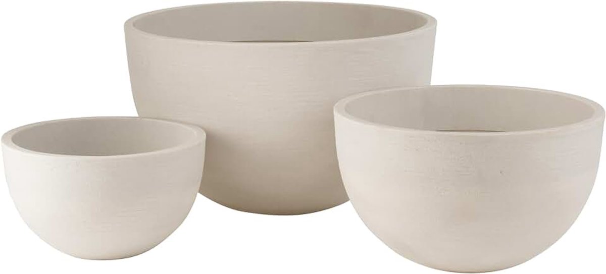 Set van 3 ronde keramische deksels, laag, wit