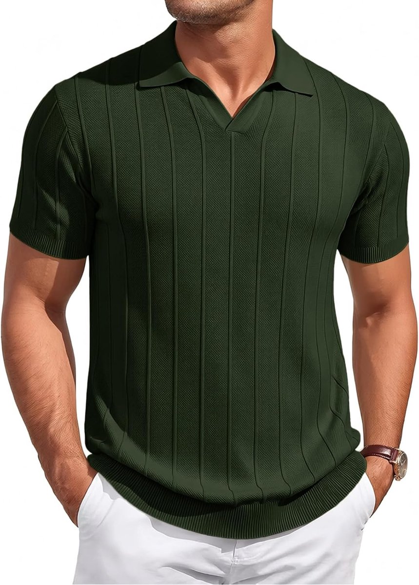 Heren poloshirt zomer korte mouwen gebreid poloshirt mannen effen knoopsluiting T-shirts slim fit sport golf shirt casual basic poloshirts