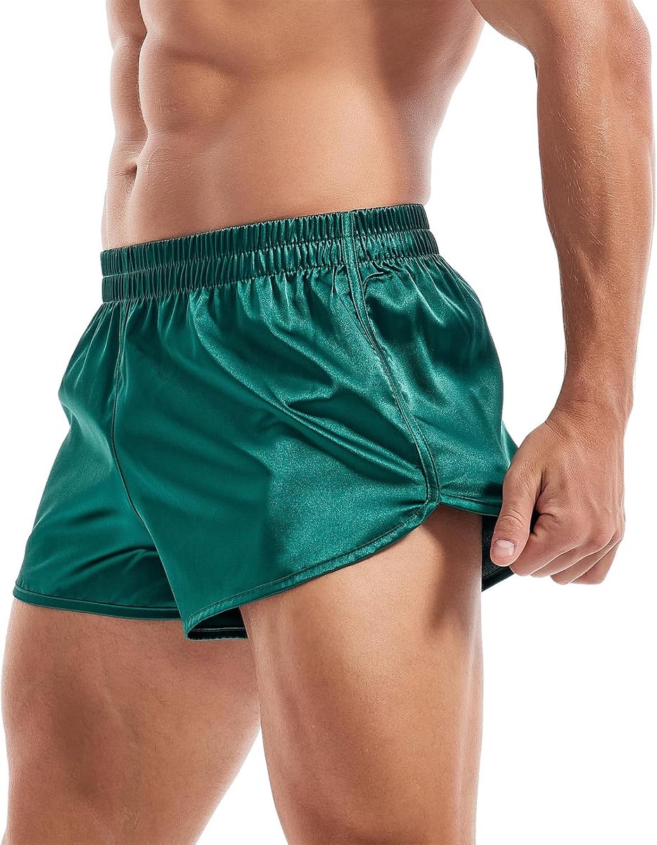 Coulee satijnen boxershorts heren pyjamabroek kort