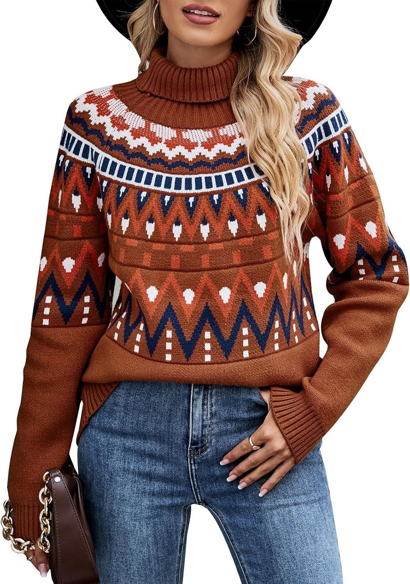 Damestrui met lange mouwen gebreide trui top ronde hals casual losse Pollover