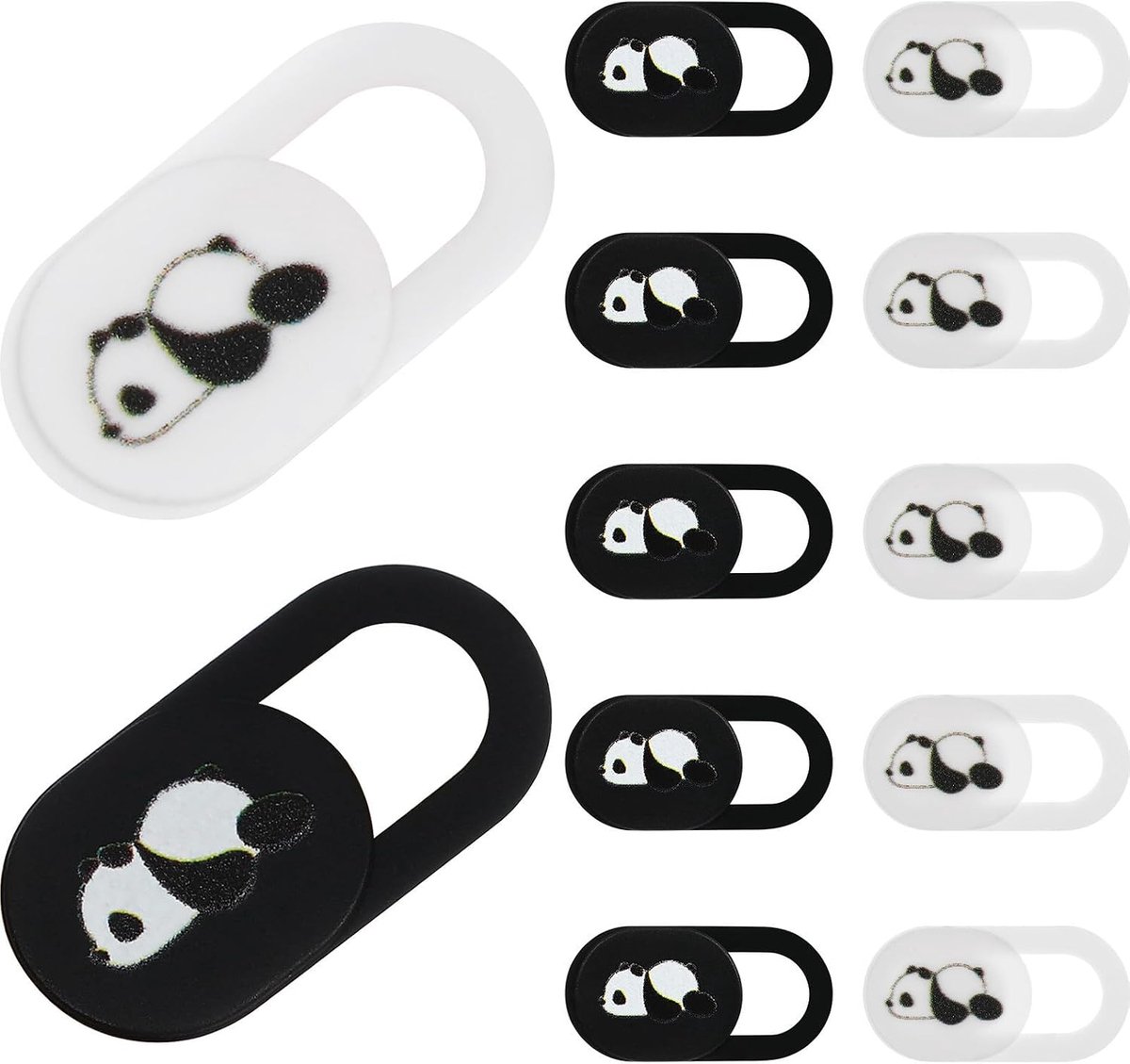 Cameraafdekking, schattig panda-patroon, privacyafdekking, ultradun, webcam-afdekking, folie voor laptop, pc, mobiele telefoon, 12 stuks