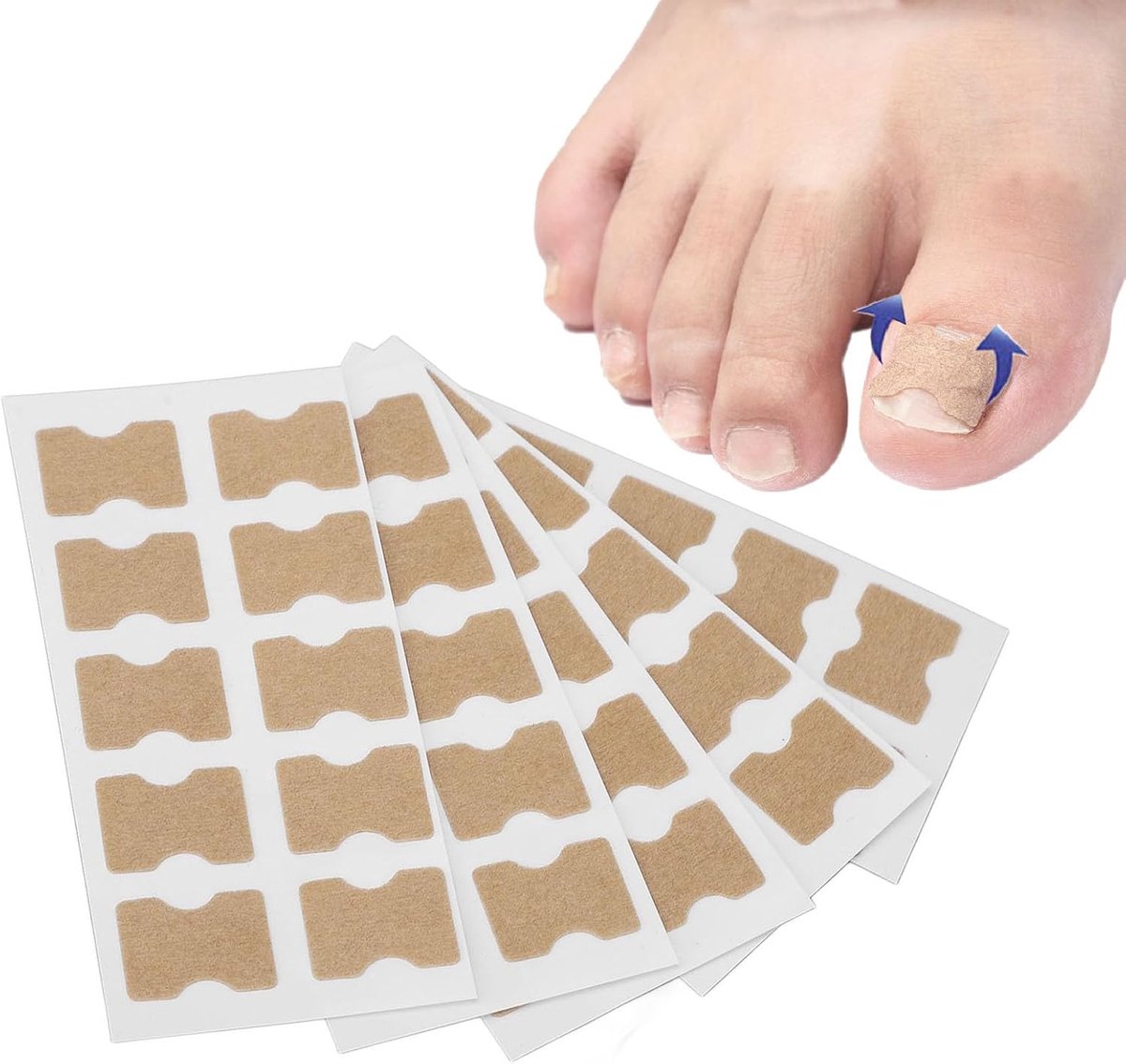 Correctiepleisters voor ingegroeide teennagels, 50 stuks teennagelbehandeling, voetverzorging, pijnloos, pedicure, nagelcorrectiepleisters