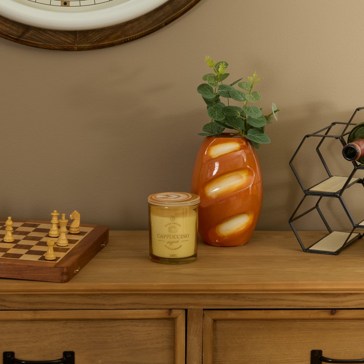 Atmosphera Fra Geurkaars in Glazen Pot - Ø9xH11cm - 279g - Brandtijd 46u - Cappuccino Beige