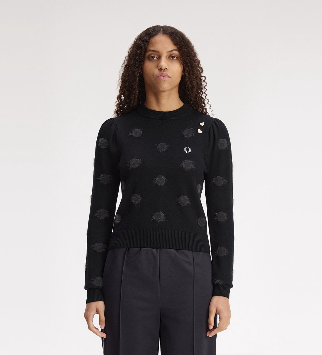 Fred Perry Zwarte polkadot trui