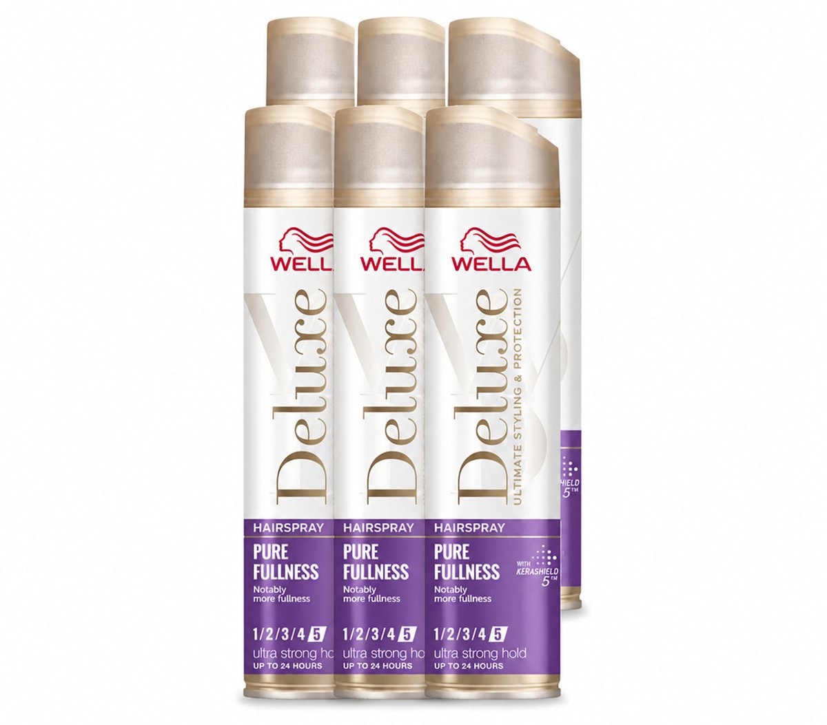6 x Wella – Deluxe Pure Fullness – Haarspray – 250 ml - Voordeelverpakking - 6 stuks