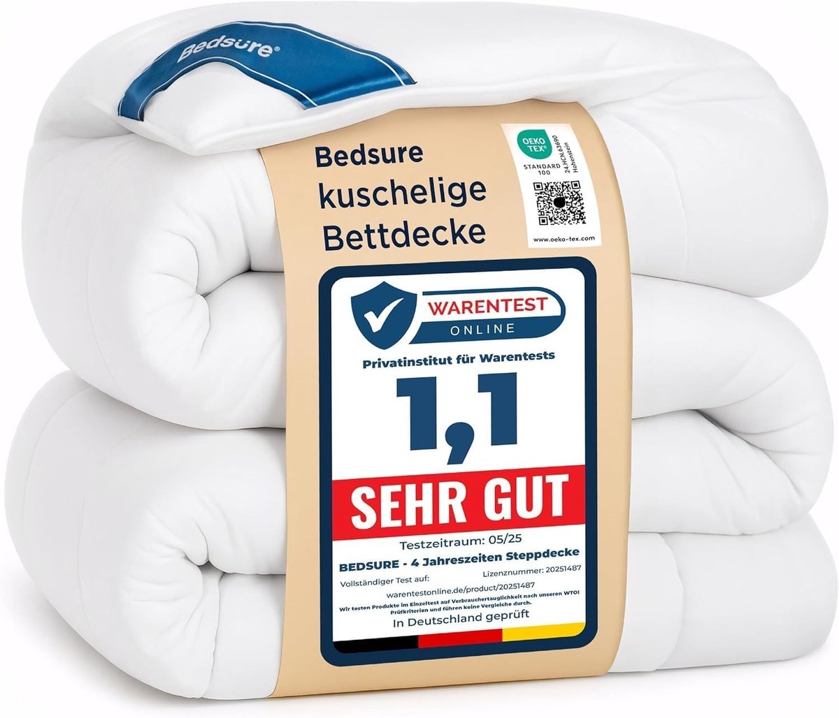 Dekbed zonder overtrek - Wit - 140x200 cm - 4 Seizoenen Holle Vezel - Voor Allergische Slapers