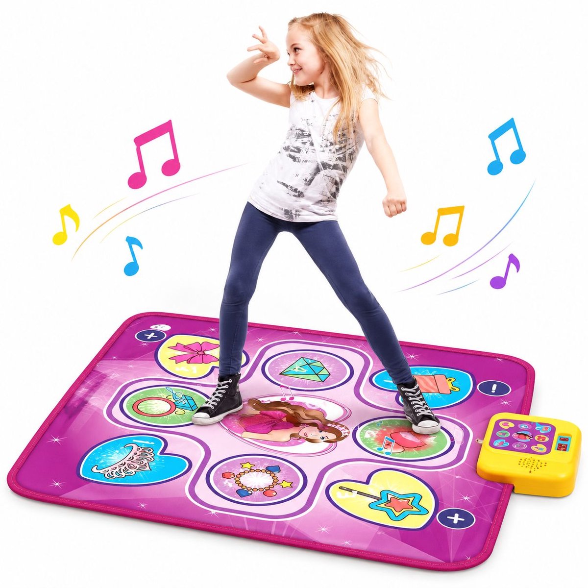 VHV - Dansmat voor meisjes - Muziekmat - Interactieve Speelmat - Dans Speelgoed voor Meisjes Kinderen 3-9+ Jaar - Cadeau
