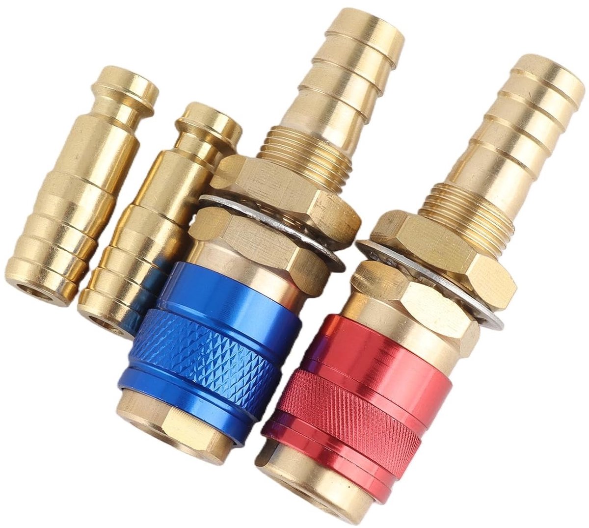 Water Gas Snelsluiting voor Watergekoelde en Gasadapter, Messing Koppeling voor PTA DB MIG TIG Lasapparaat (10mm)