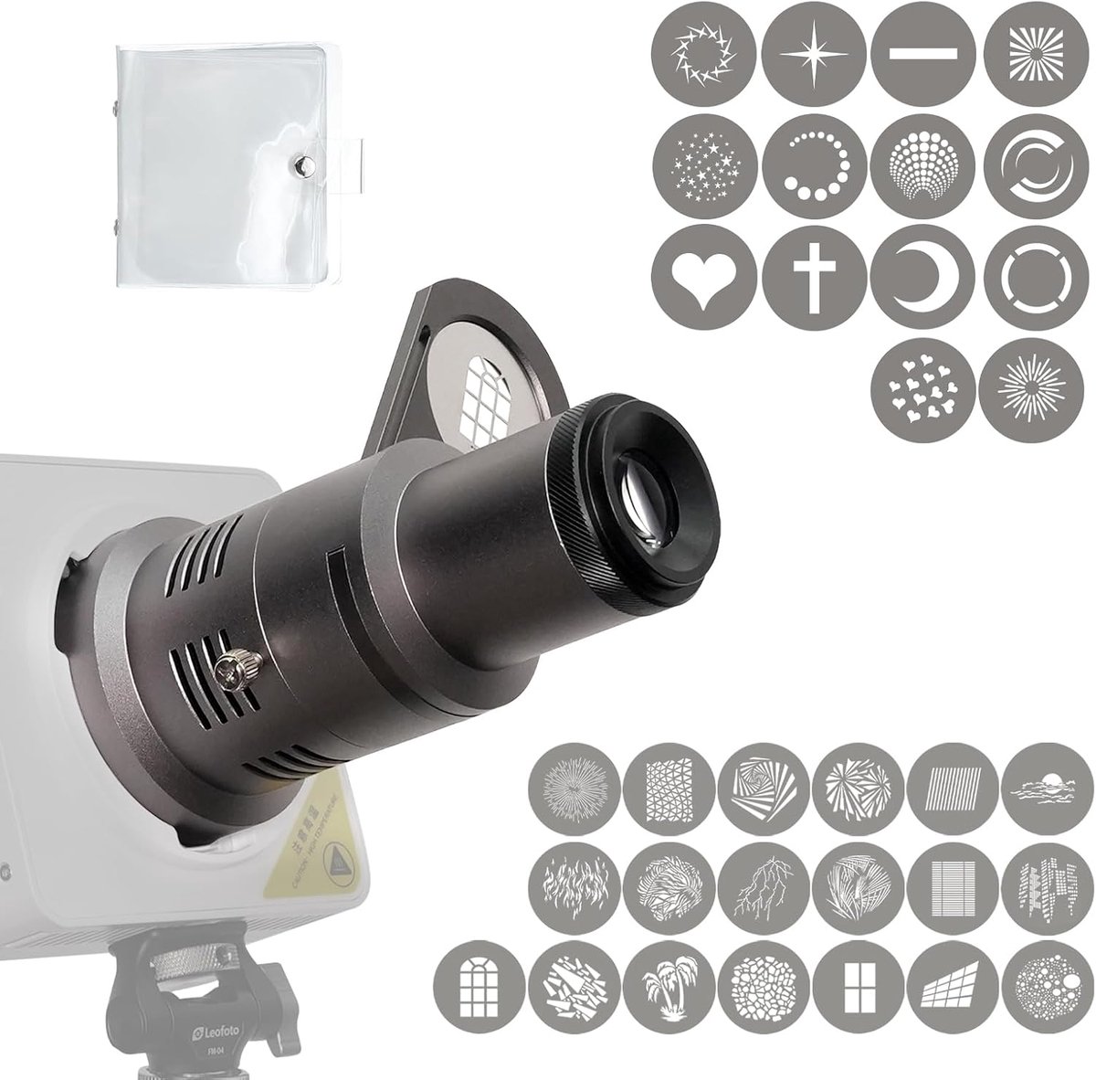 Optische Snoot Gobo Accessory voor Mini COB Lights