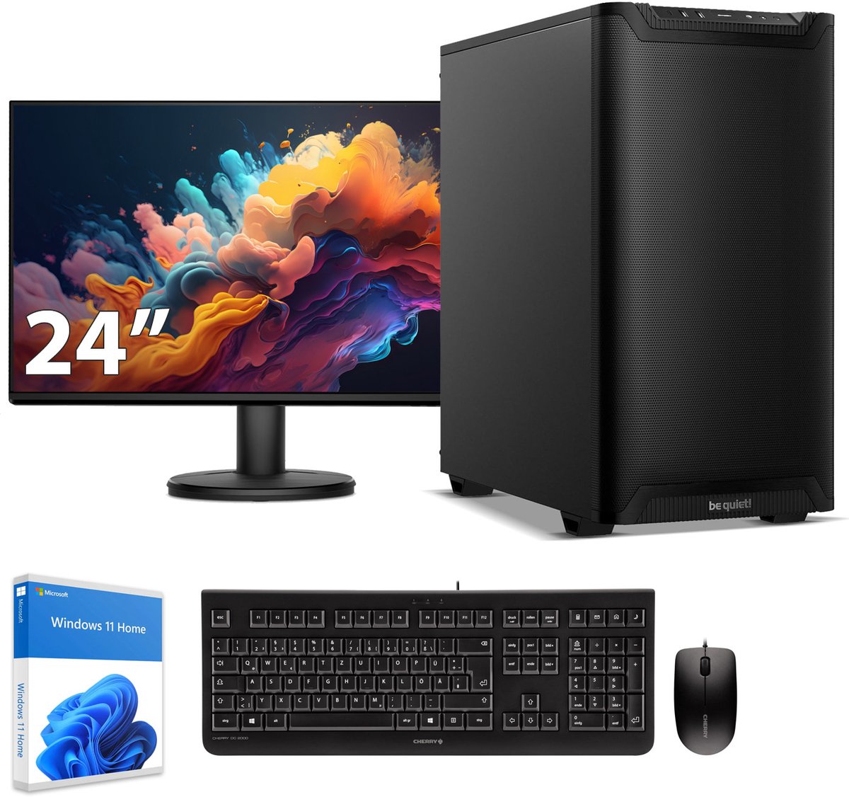 Sedatech Pakket Werkstation Quiet + Airflow • AMD Ryzen 5 7600X • Geforce RTX4060 • 32Gb DDR5 • 2Tb SSD M.2 • WiFi, USB C • BT • Windows 11 • Desktop computer • Monitor 24''
