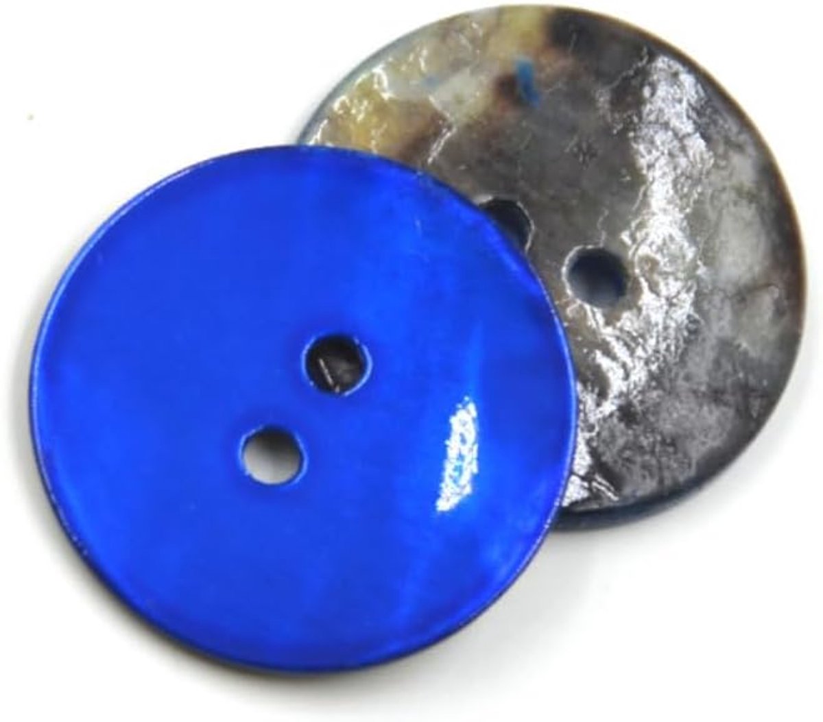 Knopen, knopen van schelp, ronde vorm knopen om te naaien, knutselknopen, knutselknopen, 2 gaten voor kleding, handtas, doe-het-zelf knutselen, schilderij, cadeau, decoratie, blauw
