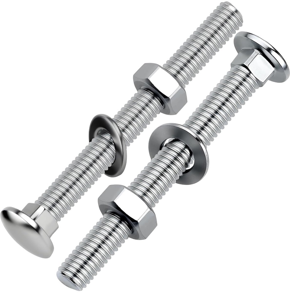 25 stuks slotschroeven, M8 x 60 mm, slotschroeven, deurbandschroeven, M8 platte kopschroeven met moeren DIN934 en sluitringen DIN125, voor meubels, decoratie, bouwindustrie